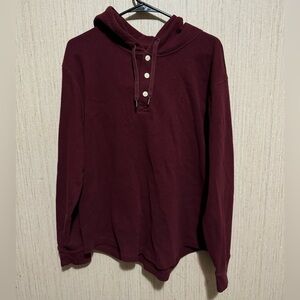 American Eagle maroon long sleeve hoodie shirt